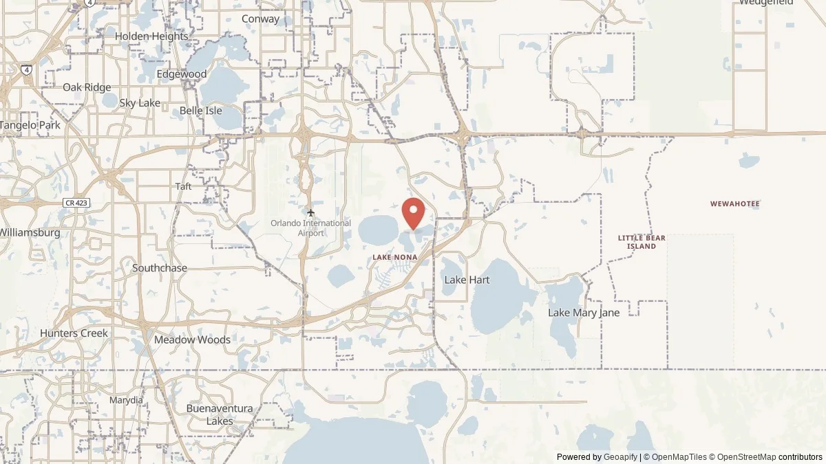 Orlando, FL street-level map for geographic orientation