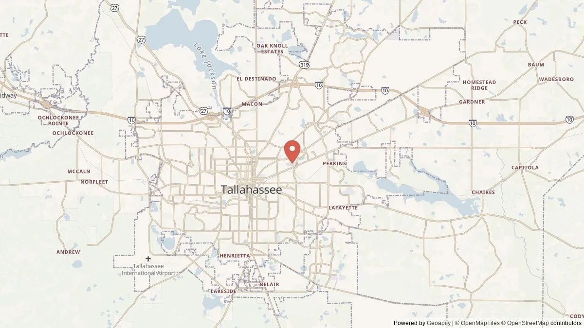 Tallahassee, FL street-level map for geographic orientation