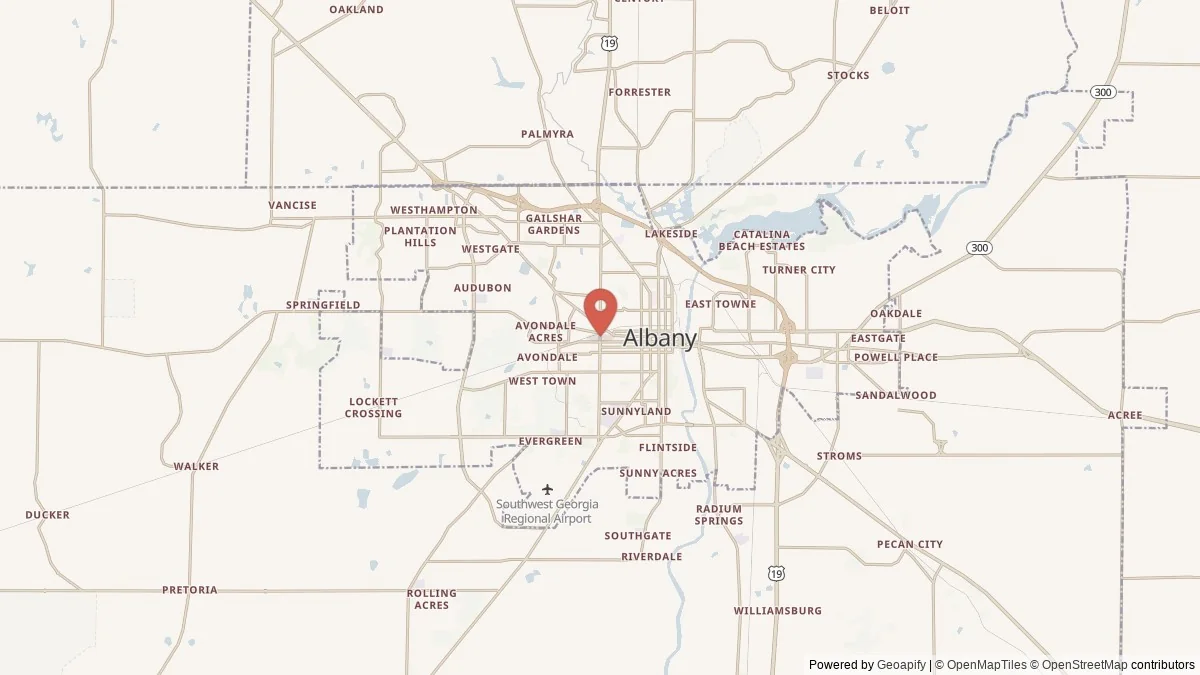 Albany, GA street-level map for geographic orientation