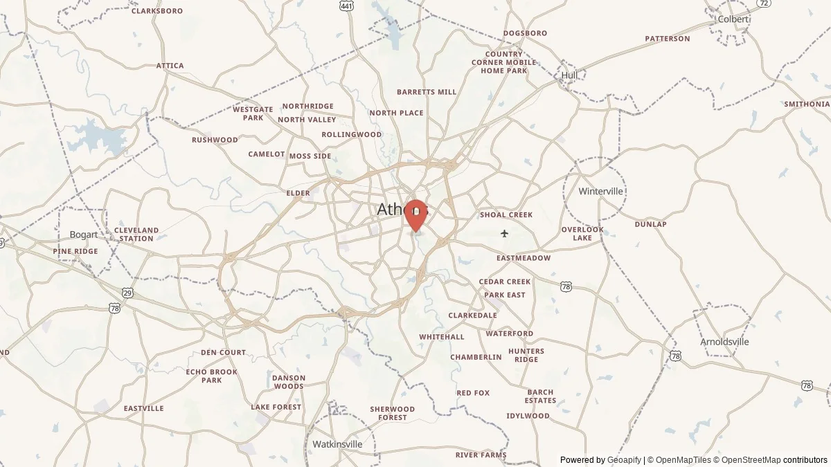 Athens, GA street-level map for geographic orientation