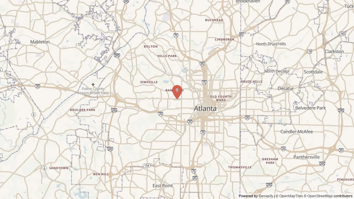 Atlanta, GA street-level map for geographic orientation