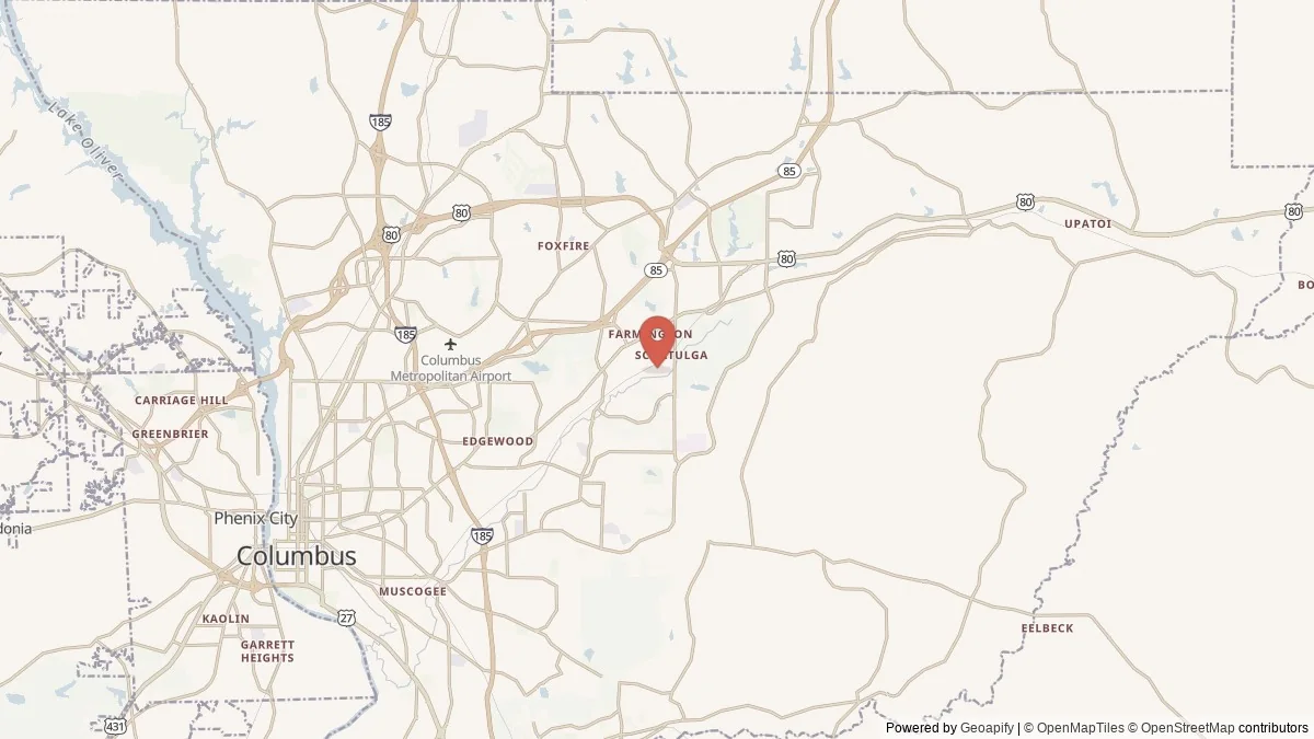 Columbus, GA street-level map for geographic orientation