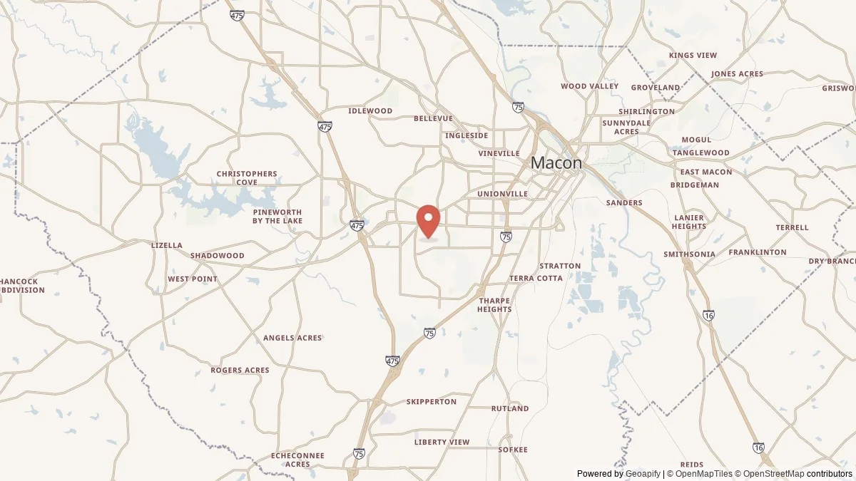 Macon, GA street-level map for geographic orientation