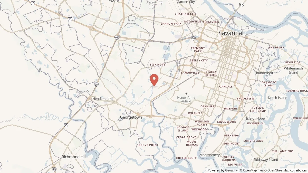 Savannah, GA street-level map for geographic orientation