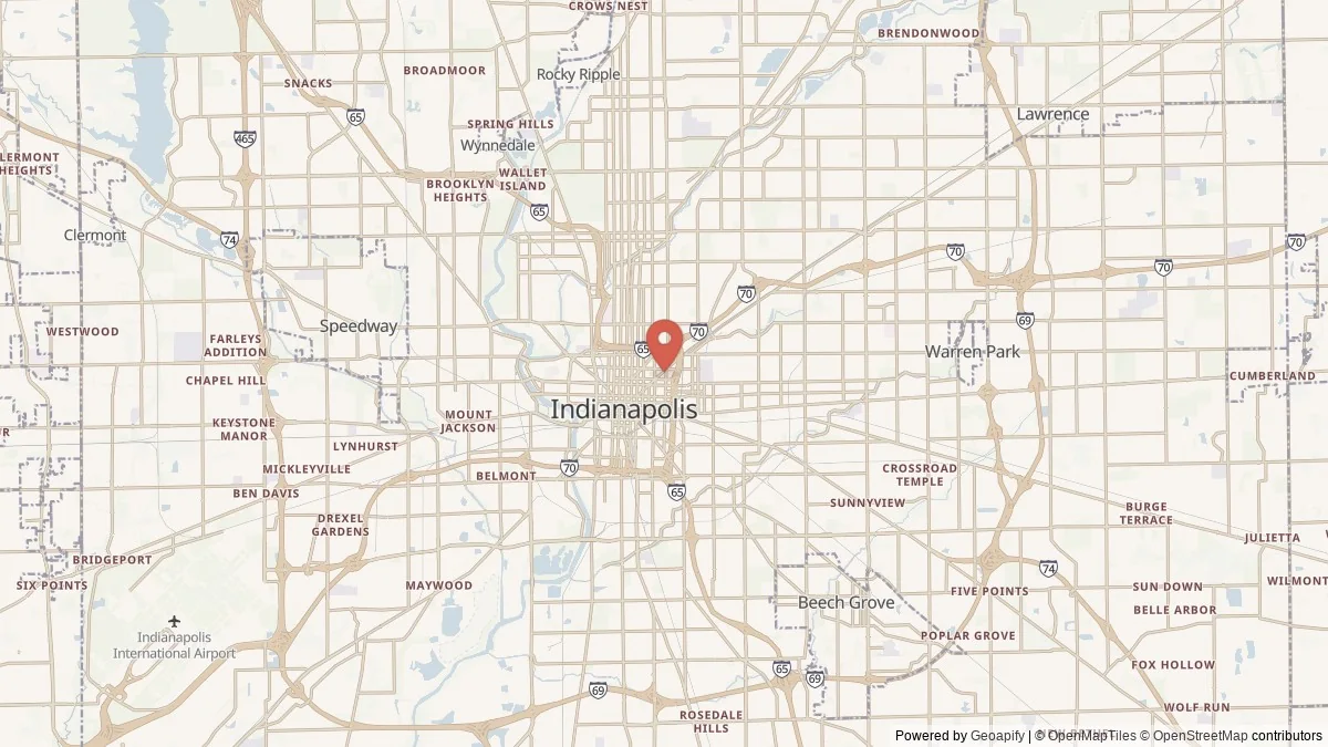 Indianapolis, IN street-level map for geographic orientation