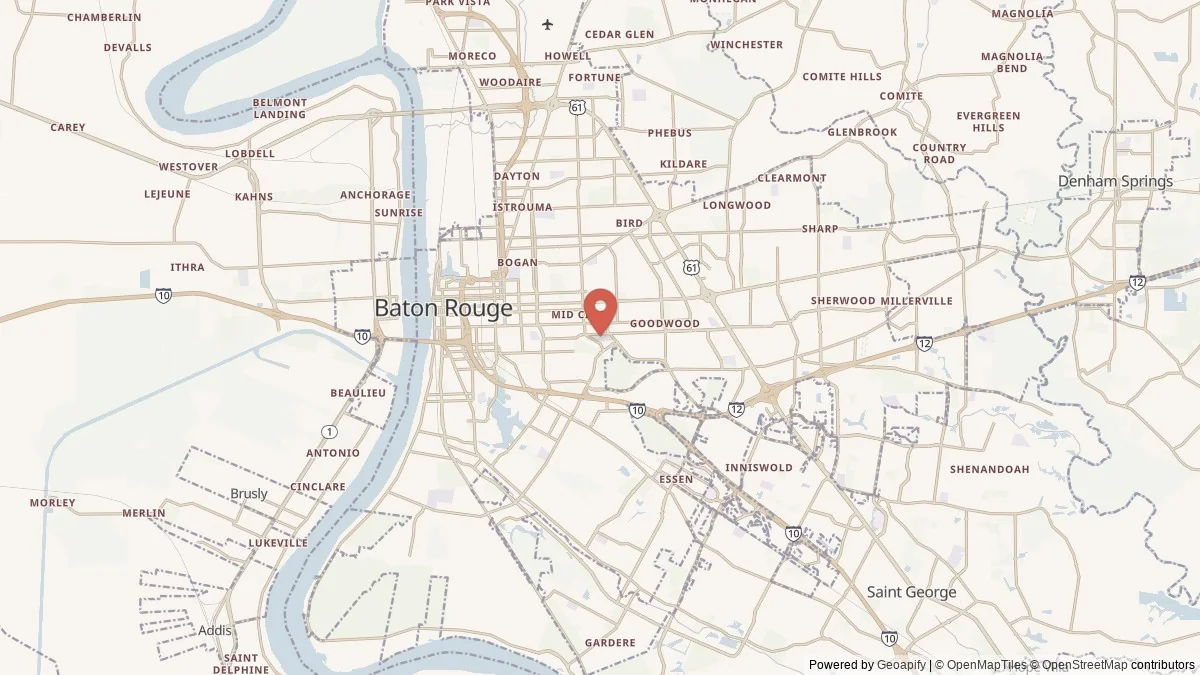 Baton Rouge, LA street-level map for geographic orientation