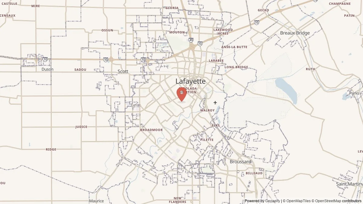 Lafayette, LA street-level map for geographic orientation