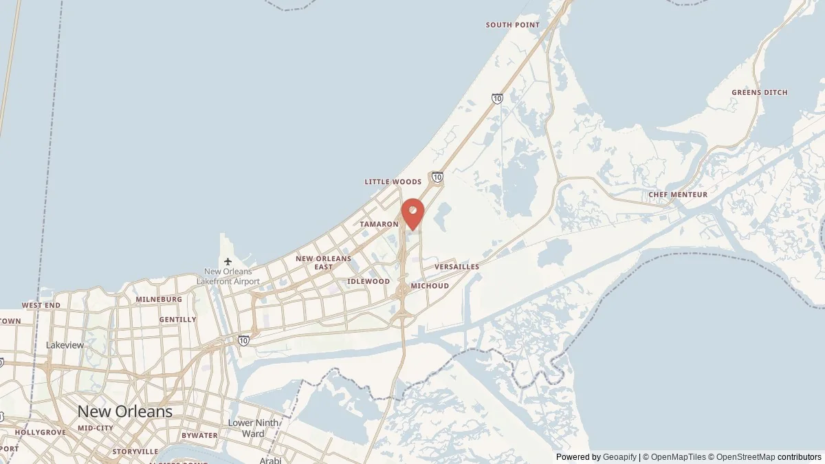 New Orleans, LA street-level map for geographic orientation
