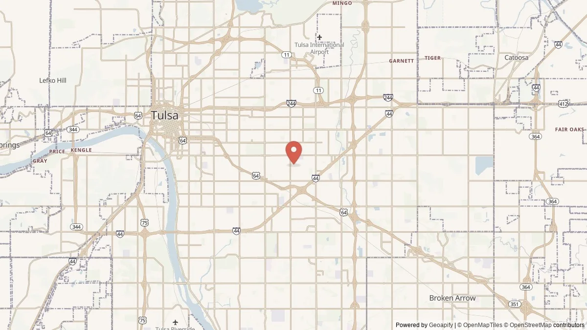 Tulsa, OK street-level map for geographic orientation