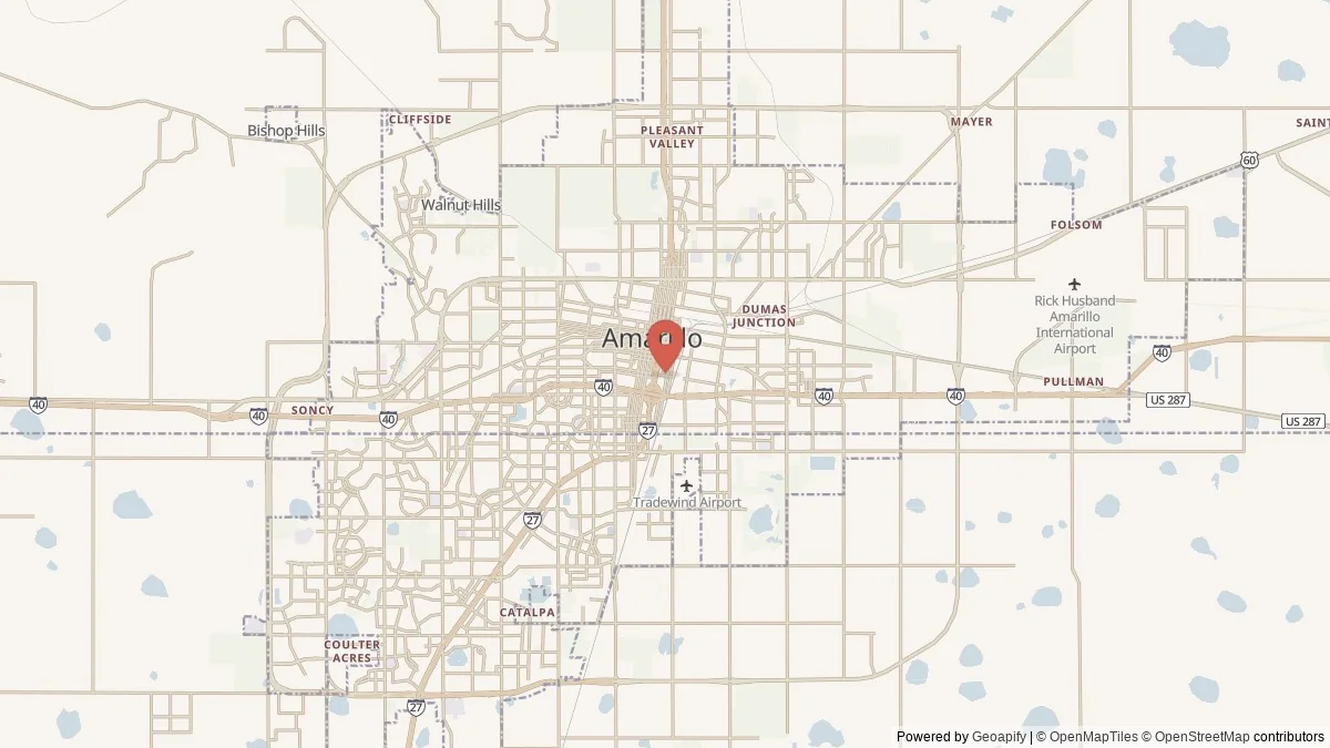 Amarillo, TX street-level map for geographic orientation